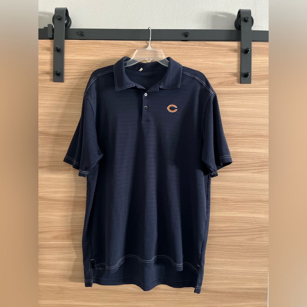 adidas Dark Blue Polo Shirt with Orange Chicago Bears Logo XL Men’s
